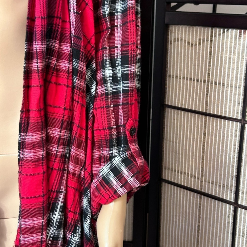 𝅺KRACY Kat Plaid/Fringe Open Cardigan. NWT Size Small. - Picture 8 of 13